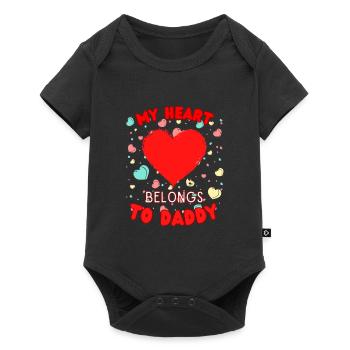 Mon cœur appartient à papa - Body à manches courtes Premium Bébé - noir - Devant
