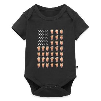 Bubble Tea USA Fahne - Baby Premium Kurzarmbody - Schwarz - Vorne