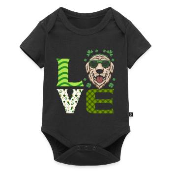Love Cute Dog Animal Rights St. Patrick’s - Body à manches courtes Premium Bébé - noir - Devant