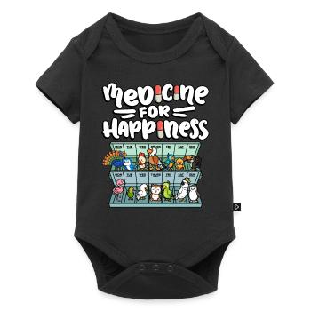 Medicine for Happiness Cute Wildlife - Baby Premium short-sleeve bodysuit - black - Front
