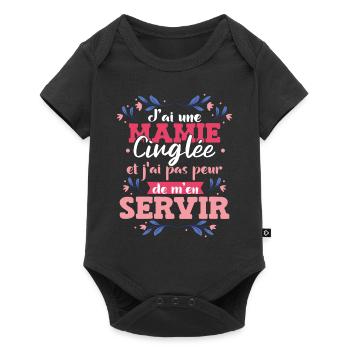 J'ai Une Mamie Cinglée Grand-Mère Fête Des Mères - Body à manches courtes Premium Bébé - noir - Devant