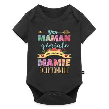 Une Maman Géniale Donne Toujours Une Mamie - Body à manches courtes Premium Bébé - noir - Devant