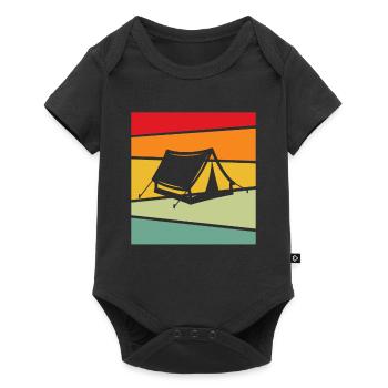 Camping Rétro - Body à manches courtes Premium Bébé - noir - Devant
