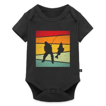 Fishing Retro - Baby Premium short-sleeve bodysuit - black - Front