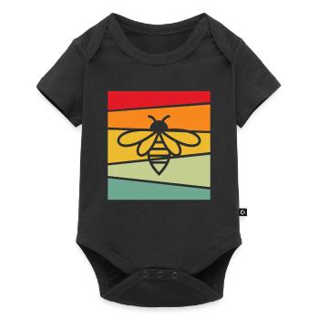 Abeille Rétro - Body à manches courtes Premium Bébé - noir - Devant