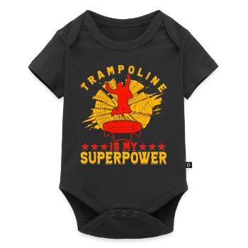 Trampolin ist meine Superkraft - Baby Premium Kurzarmbody - Schwarz - Vorne