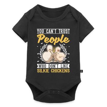 Silk Chicken Cadeau Silkie Chicken Silkie Chicken - Body à manches courtes Premium Bébé - noir - Devant