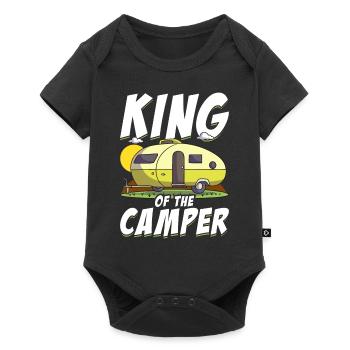 King Of The Camper Funny Camping - Baby Premium short-sleeve bodysuit - black - Front