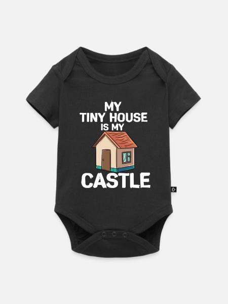 Tiny House - Baby Premium Kurzarmbody - Schwarz
