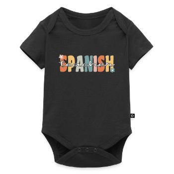 Spanish Teacher Groovy Retro Teacher Gift - Baby Premium short-sleeve bodysuit - black - Front