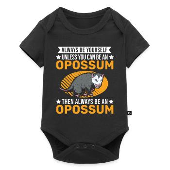 Opossum Geschenk Possum Beutelratte - Baby Premium Kurzarmbody - Schwarz - Vorne
