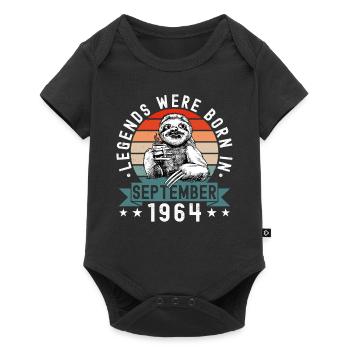 Les légendes sont nées en septembre 1964 paresseux défectueux - Body à manches courtes Premium Bébé - noir - Devant