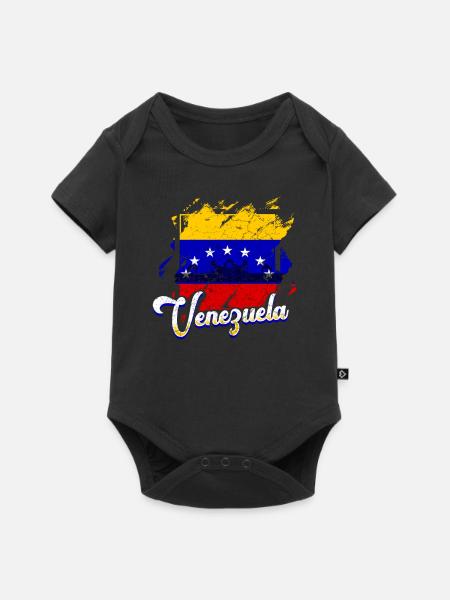 Venezuela Flagge - Baby Premium Kurzarmbody - Schwarz