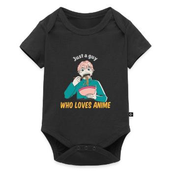 Just A Guy Who Loves Anime & Ramen Designs - Baby Premium Kurzarmbody - Schwarz - Vorne