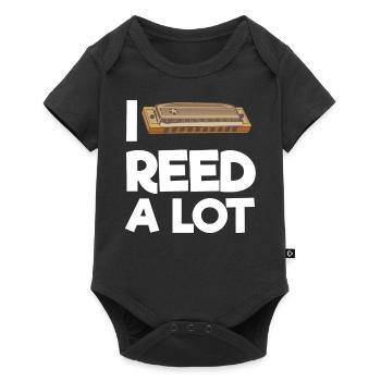 Harmonica player, Harmonica music - Baby Premium short-sleeve bodysuit - black - Front