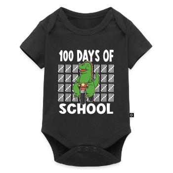 100 Days Of School Dinosaur Guitar Star - Baby Premium short-sleeve bodysuit - black - Front