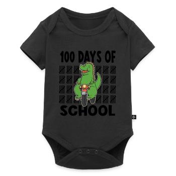 100 Days Of School Dinosaur Guitar Star - Baby Premium short-sleeve bodysuit - black - Front