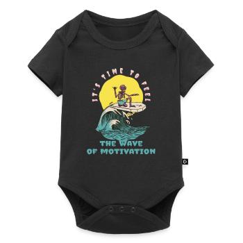 Il est temps de sentir la vague de motivation Surfer - Body à manches courtes Premium Bébé - noir - Devant