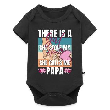 Funny Papa Design from Granddaughter - Baby Premium short-sleeve bodysuit - black - Front