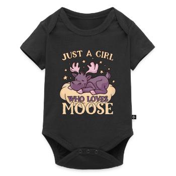 Juste une fille qui aime le cerf wapiti drôle d’orignal - Body à manches courtes Premium Bébé - noir - Devant