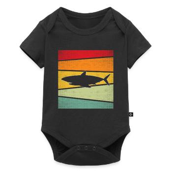 Shark Retro - Baby Premium short-sleeve bodysuit - black - Front