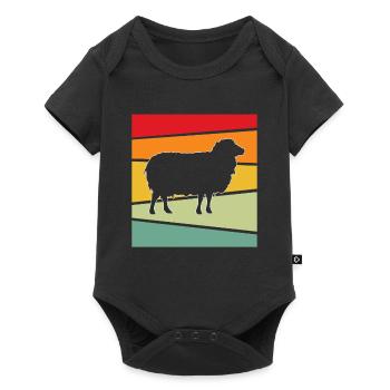 Schaf Retro - Baby Premium Kurzarmbody - Schwarz - Vorne