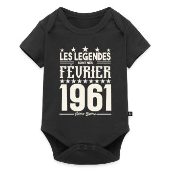 cadeau d'anniversaire Février 1961. février 1961. - Body à manches courtes Premium Bébé - noir - Devant