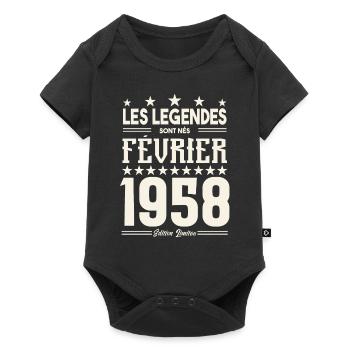 cadeau d'anniversaire Février 1958. février 1958. - Body à manches courtes Premium Bébé - noir - Devant
