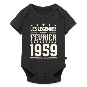 cadeau d'anniversaire Février 1959. février 1959. - Body à manches courtes Premium Bébé - noir - Devant