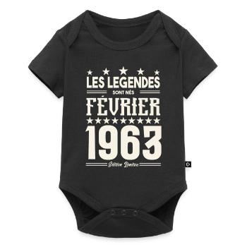 cadeau d'anniversaire Février 1963. février 1963. - Body à manches courtes Premium Bébé - noir - Devant