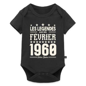 cadeau d'anniversaire Février 1960. février 1960. - Body à manches courtes Premium Bébé - noir - Devant