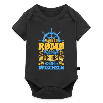 Schöne Muscheln - Warum ich Rømø so liebe - Baby Premium Kurzarmbody - Schwarz - Vorne