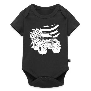Monstertruck Auto Crush Ich Liebe Monster Truck - Baby Premium Kurzarmbody - Schwarz - Vorne