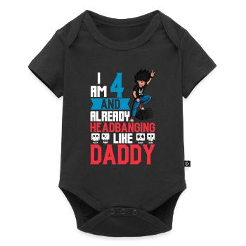 I'm 4 - Young Rocker - Baby Premium short-sleeve bodysuit - black - Front