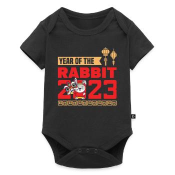 Year of the Rabbit 2023 - Baby Premium short-sleeve bodysuit - black - Front
