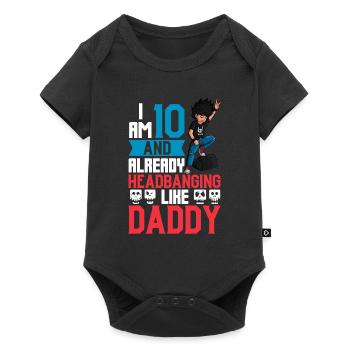 Ich bin 10 - Jungen Rocker - Baby Premium Kurzarmbody - Schwarz - Vorne