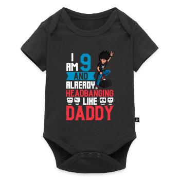 I'm 9 - Young Rocker - Baby Premium short-sleeve bodysuit - black - Front