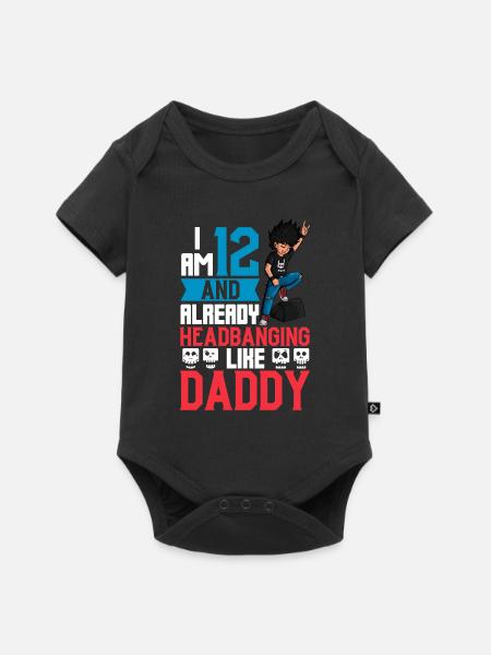 Ich bin 12 - Jungen Rocker - Baby Premium Kurzarmbody - Schwarz
