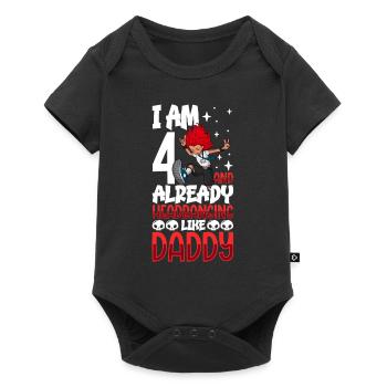 I'm 4 - Girl Rocker - Baby Premium short-sleeve bodysuit - black - Front