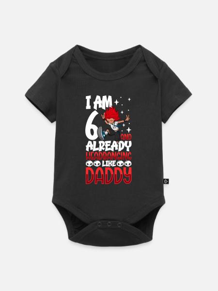 Ich bin 6 - Mädchen Rocker - Baby Premium Kurzarmbody - Schwarz