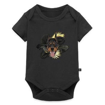 Golden Dog Doberman - Baby Premium short-sleeve bodysuit - black - Front