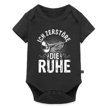 Trompete Liebhaber Orchester Keine Ruhe Geschenk M - Baby Premium Kurzarmbody - Schwarz - Vorne