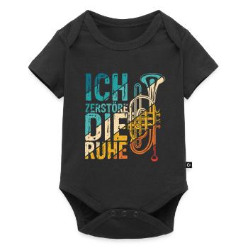 Trompete Liebhaber Orchester Keine Ruhe Geschenk M - Baby Premium Kurzarmbody - Schwarz - Vorne