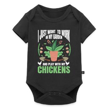 Pflanzen Gartenarbeit Gärtner Landschaftsarchitekt - Baby Premium Kurzarmbody - Schwarz - Vorne