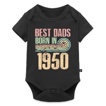 The best fathers were born in 1950, 73 years old, - Baby Premium short-sleeve bodysuit - black - Front