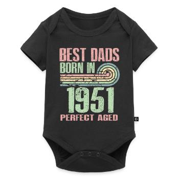 The best fathers were born in 1951, 72 years old, - Baby Premium short-sleeve bodysuit - black - Front