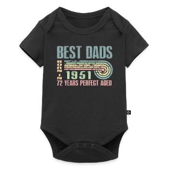 Die Besten Väter Sind 1951 Geboren, 72 Jahre Alt, - Baby Premium Kurzarmbody - Schwarz - Vorne
