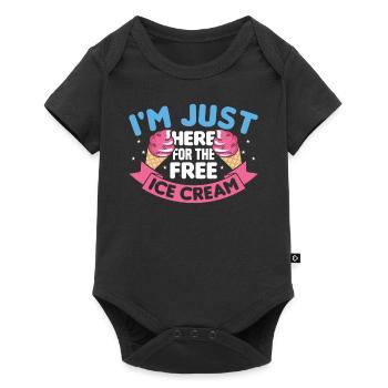 I'm just because of the free ice cream - Baby Premium short-sleeve bodysuit - black - Front