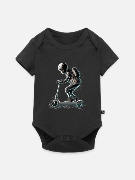 Stuntscooter im ASCII Style - Baby Premium Kurzarmbody - Schwarz