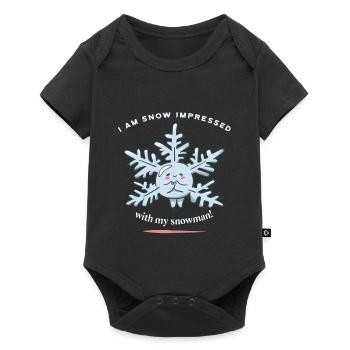 Je suis impressionné par mon bonhomme de neige! Neige Hiver - Body à manches courtes Premium Bébé - noir - Devant